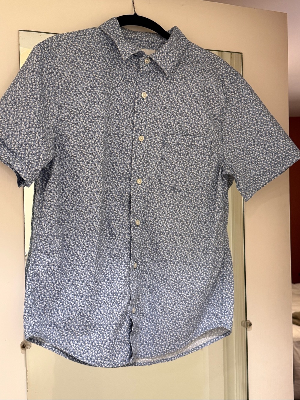 Goodfellow & Co Light Blue Short-Sleeve Floral Button-Down Shirt